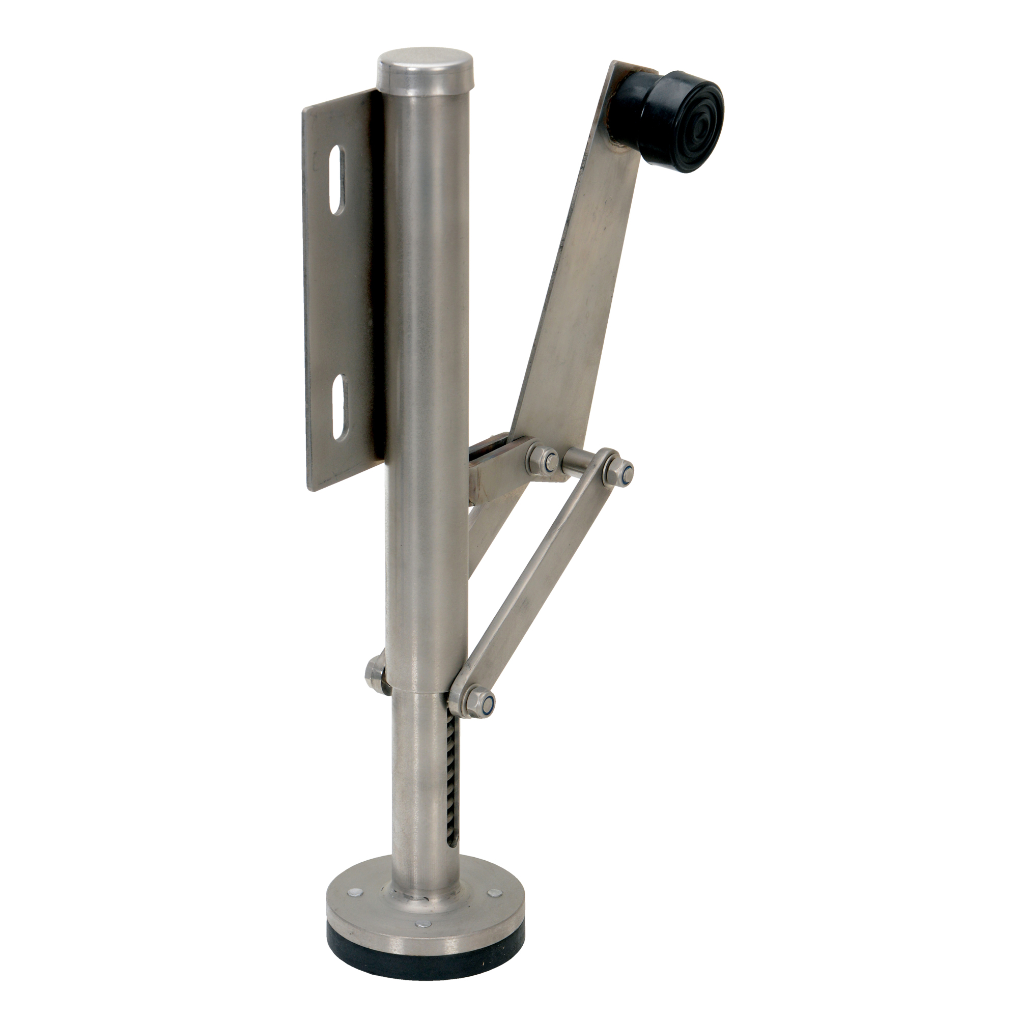 Vestil Stainless Steel Left Mount Hand Operated Floor Lock 10 to 12 In. Height Silver
